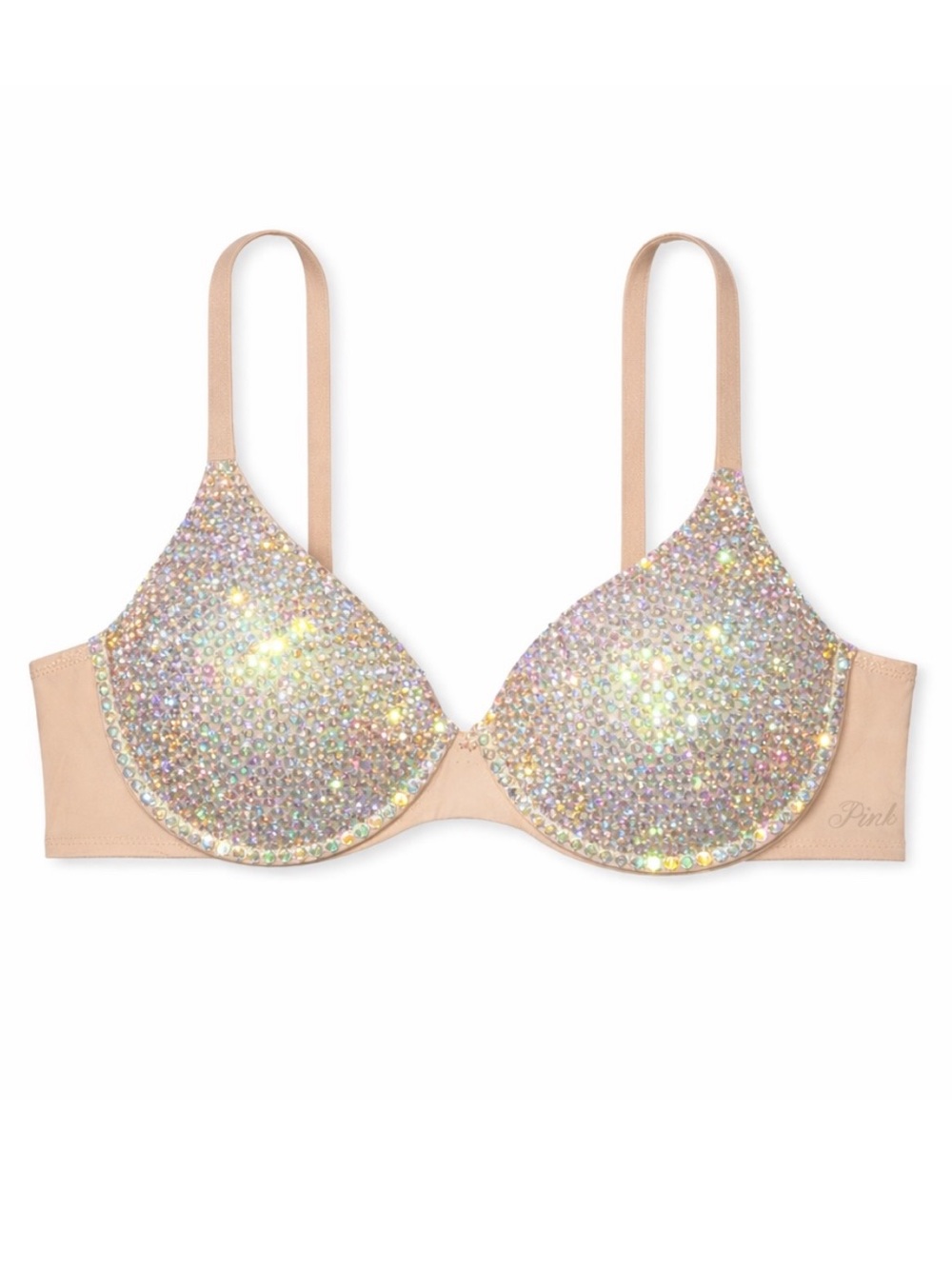 34C Vitrail Moonstone Rhinestone Glam Bling Bra Top